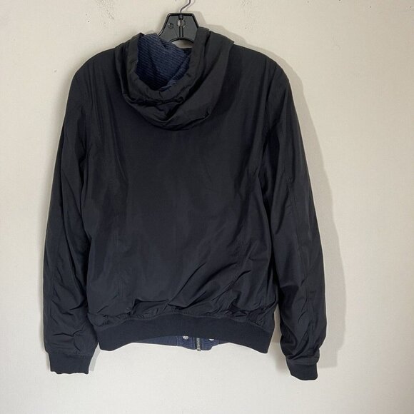 Diesel Bomber Jacket Black Blue Reversible Full Zip Size Small S Hooded - Picture 5 of 9